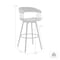 Armen Living Athena 27in Swivel Walnut Wood Counter Stool in Cream Faux Leather with Black Metal LCATBAWACR26 - alternate 4