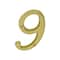 Ives House Number, Character: 9, 4 in H Character, Brass Character, Brass SC2-3096-605 - alternate 1