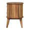 Homeroots 20" Brown Solid Wood Round Two Drawer Nightstand 651566 - alternate 2