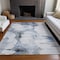 Homeroots 8' X 10' Navy Blue And Ivory Abstract Washable Indoor Outdoor Area Rug 582665 - alternate 5