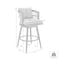 Armen Living Zella Outdoor Patio Swivel Bar Stool in Aluminum with Light Gray Rope and Earl Gray Cushions LCZESWBAGRY30 - alternate 4