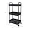 Organize It All 3 Tier Rolling Cart in Black 15261-BLACK - alternate 3