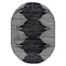 World Rug Gallery Bohemian Stripe Stain Resistant Area Rug 5 ft x 7 ft Oval Black 385BLACK5OV - alternate 2
