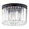Vaxcel Allerton 3-Light Matte Black Modern Drum Flush Mount Fixture Crystal Prism Shade C0321 - alternate 1