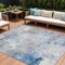 Homeroots 8' X 10' Denim Blue Gray And Ivory Abstract Washable Indoor Outdoor Area Rug 618085 - alternate 1