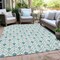 Homeroots 3' X 5' Teal Blue And Ivory Geometric Washable Indoor Outdoor Area Rug 595775 - alternate 2