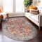 World Rug Gallery Vintage Inspired Distressed Machine Washable Area Rug 5 ft x 7 ft Oval Multi 6031MULTI5OV - alternate 1