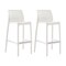 Homeroots Set of Four 30" White Heavy Duty Plastic Low Back Outdoor Bar Height Chairs 565354 - alternate 3