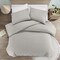 Homeroots Light Gray Queen 100% Cotton 140 Thread Count Washable Duvet Cover Set 529016 - alternate 5