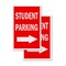Signmission Student Parking With Arrow, Vinyl Decals Only 24 Inch x 36 Inch, Vinyl Decal, 2PK DSB-2436-2PACK-StudentParkingWithArrow - alternate 1