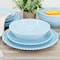 Martha Stewart 12 Piece Melamine Embossed Dots Dinnerware Set in Blue 135392.12 - alternate 2