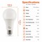Euri Lighting A21 LED Bulb, 17W, 1600 lm, 100W Eq., 2700K, E26, Dimmable, CEC/JA8, UL EA21-5023cec - alternate 3