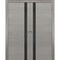 Sartodoors Sliding French Double Pocket Doors 48 x 84 inches, Planum 0040 Grey Oak with Black Glass, Kit Trims PLANUM0040DP-SS-4884 - alternate 2