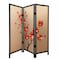 Homeroots 63" Brown Fabric Folding Three Panel Screen Room Divider 342765 - alternate 1