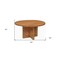 Homeroots 60" Natural Rounded Solid Wood Pedestal Base Dining Table 488702 - alternate 2