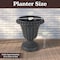 Pure Garden 2-Pack Outdoor Urn Planters 16x18IN for Porch, Patio or Entryway, Gray 50-LG1434 - alternate 3