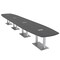 Skutchi Designs Arc Rectangle Meeting Room Table, 45 in W, 264 in L, Grey HAR-AREC-48x264-DOU-WA7949-ESIL - alternate 1