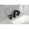 Kingston Brass Widespread Bathroom Faucet with Knurled Handle and Brass Pop-Up, Matte Black KS2960KNL - alternate 2