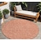 Homeroots 8' Salmon Gray And Ivory Round Polka Dot Washable Indoor Outdoor Area Rug 599084 - alternate 1