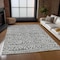 Homeroots 3' X 5' Charcoal Gray And Ivory Geometric Washable Indoor Outdoor Area Rug 583480 - alternate 5