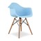Homeroots Blue And Natural Heavy Duty Plastic And Solid Wood Dining Arm Chair 520279 - alternate 4