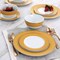 Martha Stewart Gold Rimmed 12 Piece Fine Ceramic Dinnerware Set in Yellow 97242.12 - alternate 2