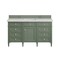 James Martin Vanities Brittany 60'' S Vanity, Smokey Celadon w/ Jasmine Pearl Top w/FreePower Wireless Charger 650-V60S-SC-FEJP - alternate 4