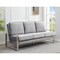 Leisuremod Jefferson Contemporary Velvet Sofa with Silver Frame, Light Grey JAS77LGR - alternate 2
