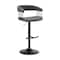 Armen Living Calista Adjustable Bar Stool in Gray Faux Leather with Black Metal LCCABABLKGRY - alternate 1