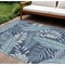 Homeroots 6' X 9' Navy Blue And Ivory Palm Leaf Indoor Outdoor Area Rug 550201 - alternate 3