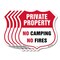 Signmission Private Property Shield Sign No Camping, 12 inch X 12 inch, Aluminum Metal Sign, 5PK SHI-A-5Pack-12-441 - alternate 1