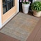 Homeroots 3' X 5' Gray Charcoal And Orange Abstract Washable Indoor Outdoor Area Rug 588924 - alternate 1