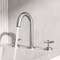 Vigo Jewel Two Handle Three-Hole Widespread Bathroom Faucet with Cross Handles in Brushed Nickel VG01308BN - alternate 2