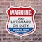 Signmission Warning No Lifeguard On Duty, 6 inch X 6 inch, Plastic Sign, 2PK SHI-P-2PACK-6-479 - alternate 3