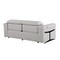 Homeroots 80" Light Gray Top Grain Leather Reclining Metal USB Sofa 720381 - alternate 4