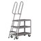 Pucel Ladder Stock Cart, Spring Loaded Ladder, Adjustable 6inD Steps, 49inW x 20inD x 78inH, Light Blue LT-20-78S - alternate 1