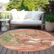 Homeroots 8' Coral Green And Ivory Round Abstract Washable Indoor Outdoor Area Rug 602619 - alternate 3