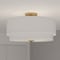 Vaxcel Burnaby 20.5-in W Brass Mid-Century Modern Drum Semi Flush Mount Ceiling Light White Linen C0112 - alternate 5