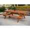 Homeroots 94" Brown Solid Wood Outdoor Picnic Table with Umbrella Hole 525004 - alternate 1