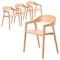 Leisuremod Rivo Collection Elegant Dining Chair in Natural Wood, 4PK RC20NW4 - alternate 1