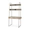 Homeroots 42" Brown and Gold Solid Wood and Metal Sled Ladder Desk 605619 - alternate 1