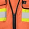 Ironwear Flame-Retardant Safety Vest Class 2 w/ Zipper & Radio Clips, Orange/Medium 1278FR-OZ-RD-MD - alternate 3