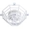 Safety Technology International Smoke Detector Guard, Steel, Flush Mount, 7 in W x 7 in H x 3 1/4 in D, White STI-9604 - alternate 1
