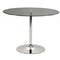 Homeroots 42" Clear and Silver Glass and Metal Pedestal Base Round Top Dining Table 555158 - alternate 1