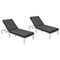 Leisuremod Chelsea Modern Outdoor White Chaise Lounge Chair With Black Cushions CLW-77BL2 - alternate 1