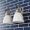 Jonathan Y Phineas 16.25" 2-Light Adjustable Farmhouse Bohemian Iron LED Vanity Light, White/Nickel JYL1115B - alternate 5