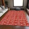 Homeroots 8' X 10' Red And Ivory Geometric Washable Indoor Outdoor Area Rug 583387 - alternate 5