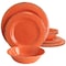 Laurie Gates California Designs Mauna 12 Piece Melamine Dinnerware Set in Crackle Orange 134032.12 - alternate 1
