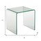 Homeroots 21" Clear Glass Rounded Edge End Table 554643 - alternate 3