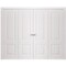 Sartodoors Sliding Closet Double Bi-fold Doors 96 x 96 inches, BASIC 9422 White, Sturdy Tracks Moldings Trims BASIC9422DBF-SKIN-9696 - alternate 1